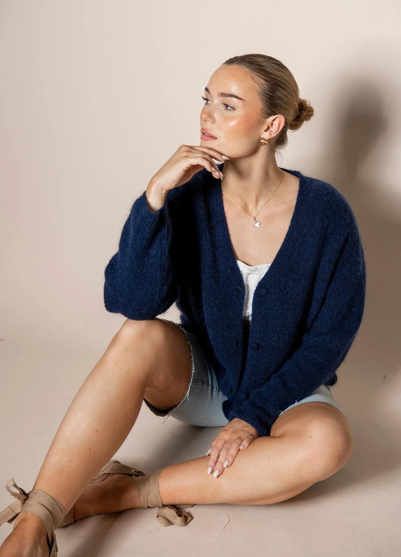 Malene Mohair Cardigan Navy