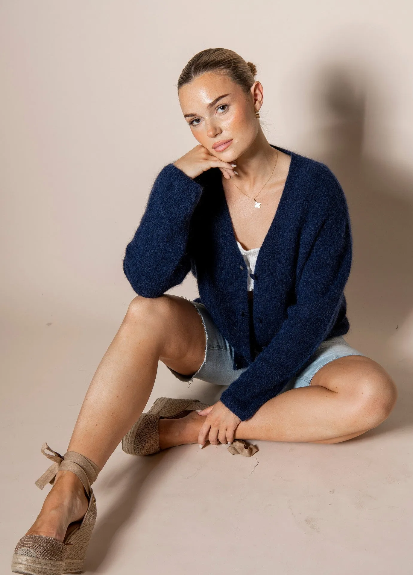 Malene Mohair Cardigan Navy