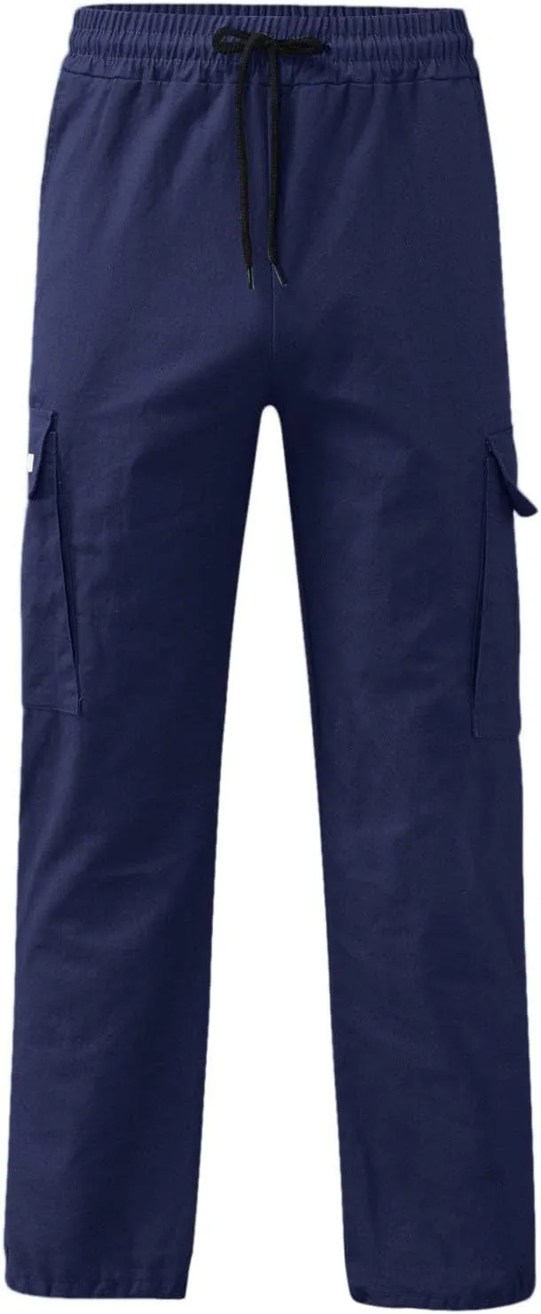 Men's Cargo Pants Solid Color Summer Lightweight Trousers Lounge Loose Fit Overalls House Outdoor Hiking Joggers
