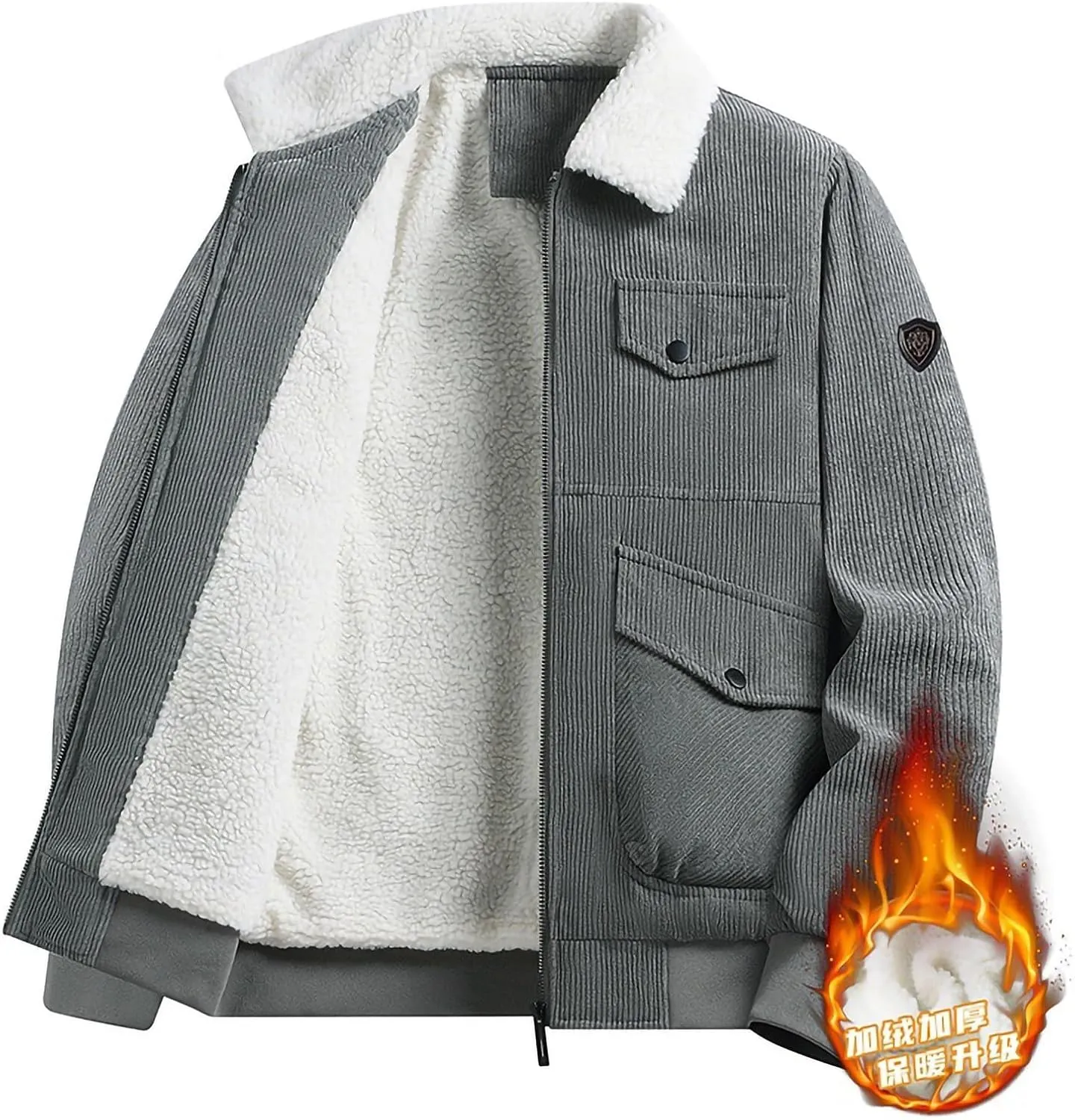 Men's Casual Jacket Men's Casual Plus Size Suede Zipper Tops Men's Jacket Long Sleeved Hooded Casual Jacket/Jacket