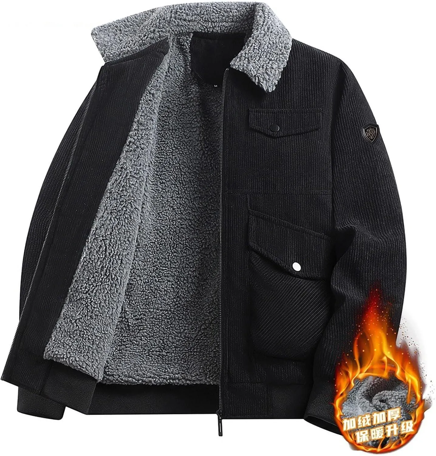 Men's Casual Jacket Men's Casual Plus Size Suede Zipper Tops Men's Jacket Long Sleeved Hooded Casual Jacket/Jacket