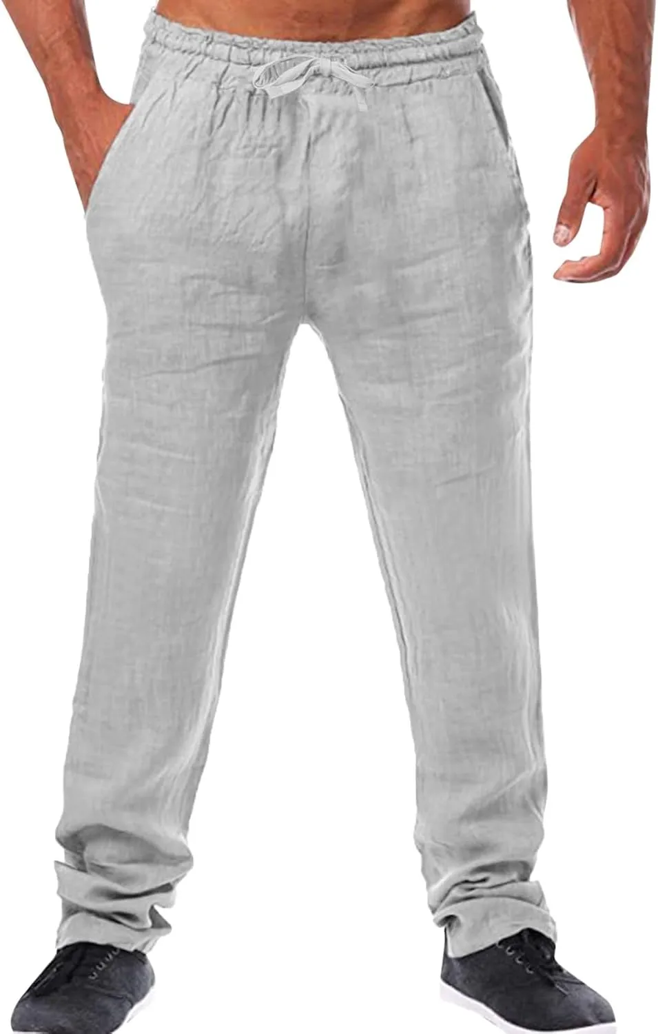 Mens Casual Lightweight Pants Sweatpants Elastic Waist Drawstring Sports Joggers Pant Hiking Outdoor Trousers Aztec Western Style Corduroy Pant