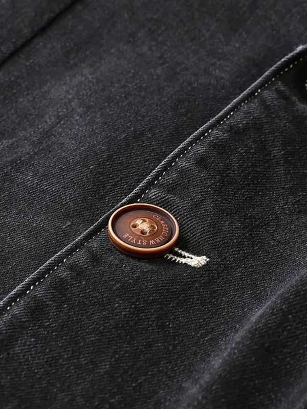 Men's Casual Loose Denim Blazer, Multi-pocket Suit Jacket