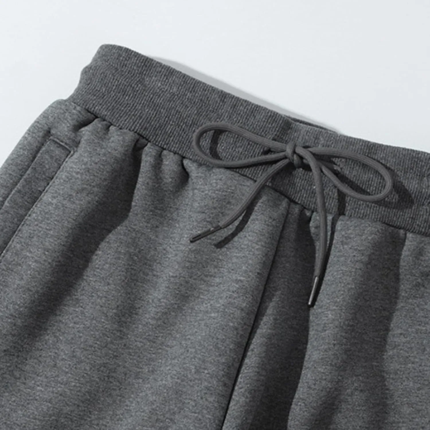 Men's Cotton Sweatpants Drawstring Elastic Waist Wide Leg Pant Regular Fit Pants Outdoor Hiking Trousers