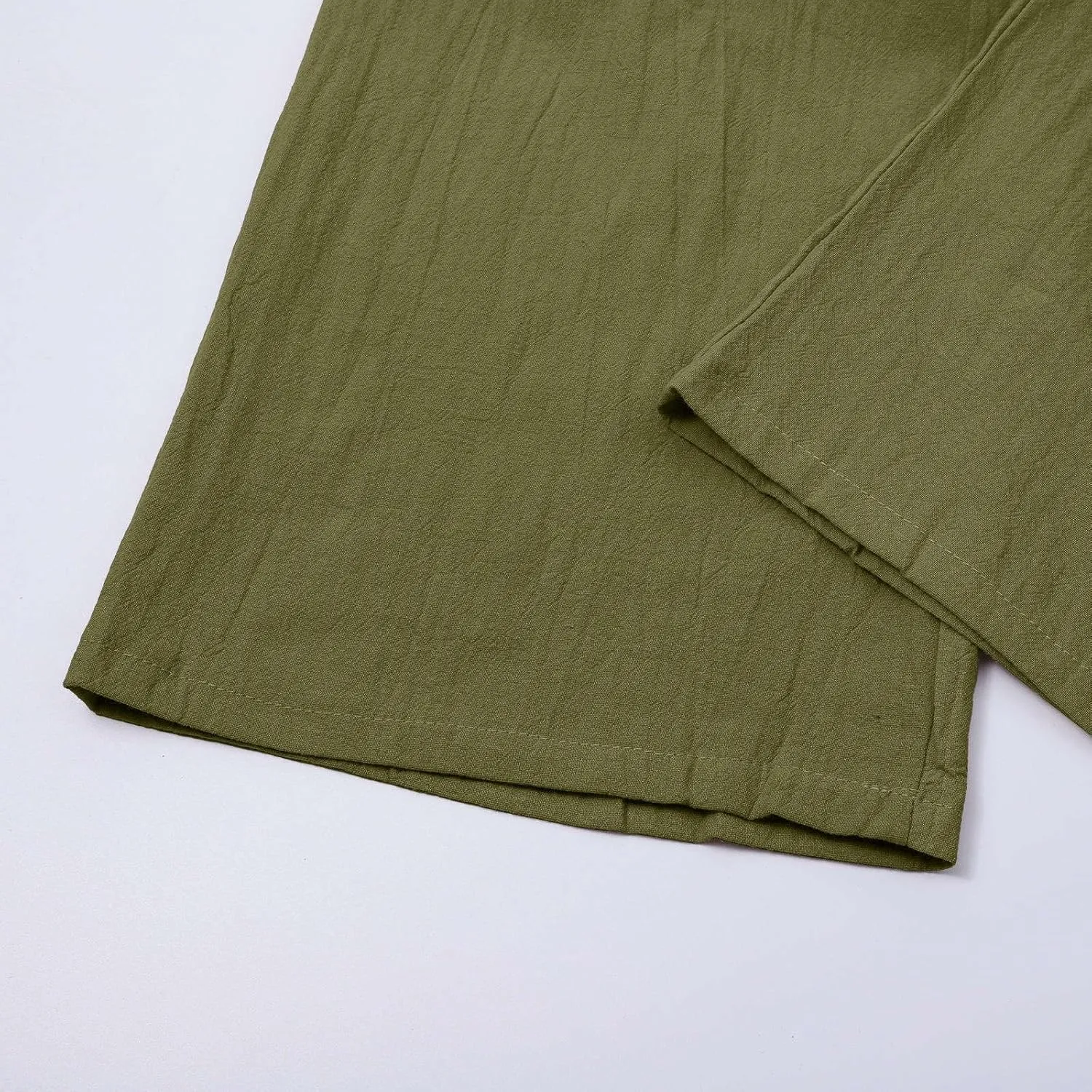 Mens Linen Beach Pants Big Tall Casual Elastic Waist Summer Beach Pants Lightweight Breathable Yoga Vacation Trouser