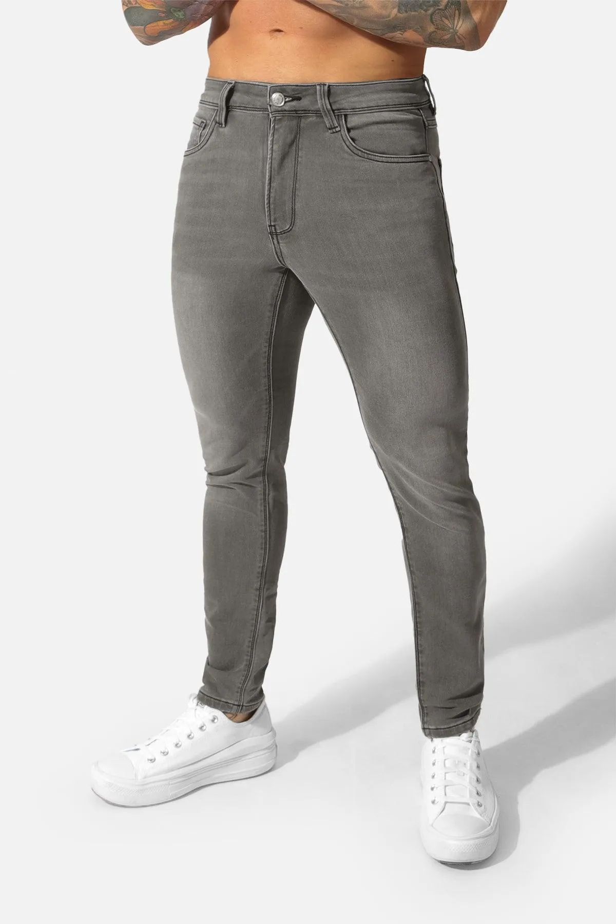 Men's Premium Fitted Stretchy Jeans - Faded Gray