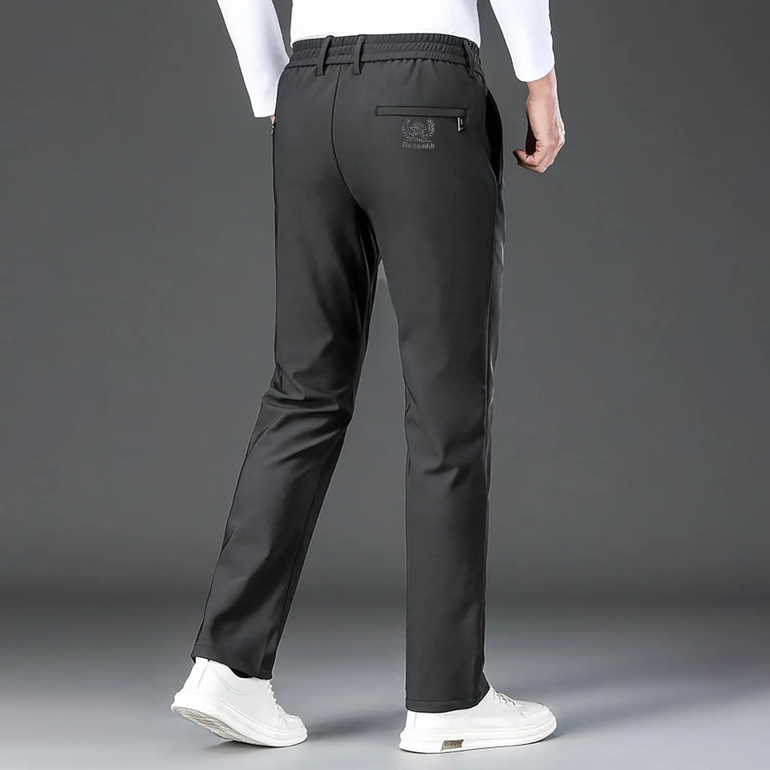 Men's Straight Leg Casual Pants Elastic Lightweight Breathable Drawstring Relaxed Daily Comfy Work Street Travel