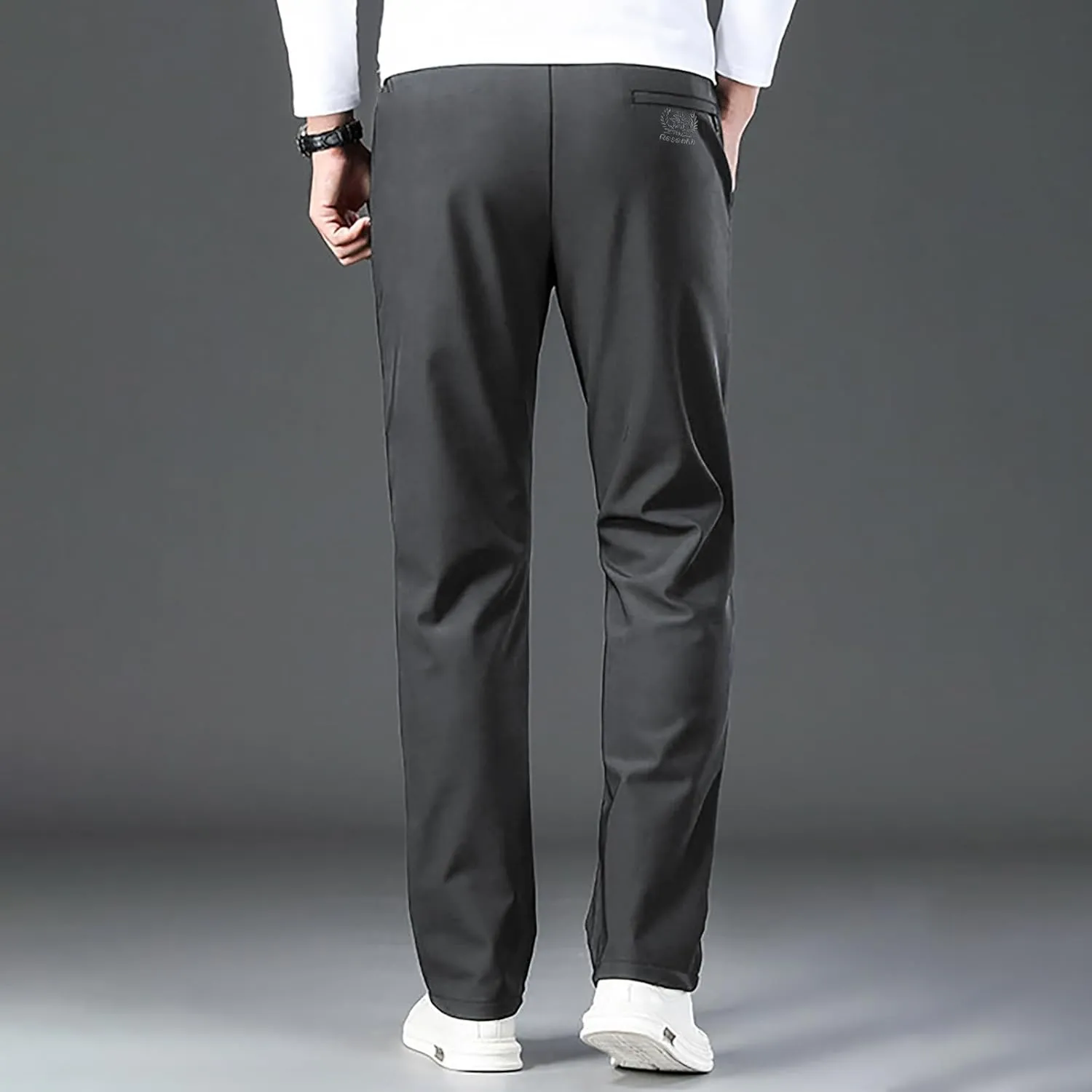 Men's Straight Leg Casual Pants Elastic Lightweight Breathable Drawstring Relaxed Daily Comfy Work Street Travel