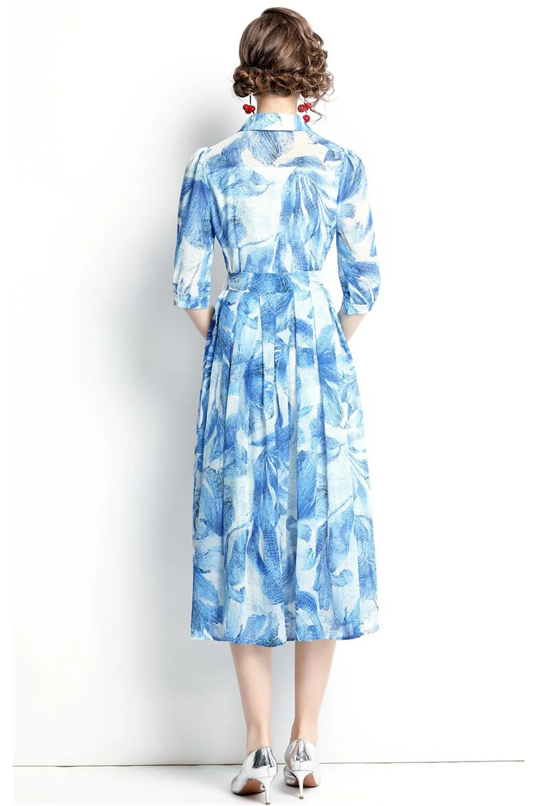 Midii Dress, Boho Vintage Dress, Blueleaf
