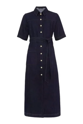 Navy Sonny Denim Midi Dress