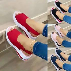 Nicola – Velcro Casual Summer Sandals with Fish Mouth Design