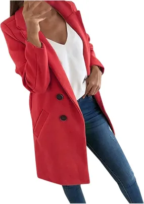PETYCZEN Oversized Blazers for Women Long Sleeve Lapel Open Front Business Casual Tweed Blazer Jackets Casual Trench Coats