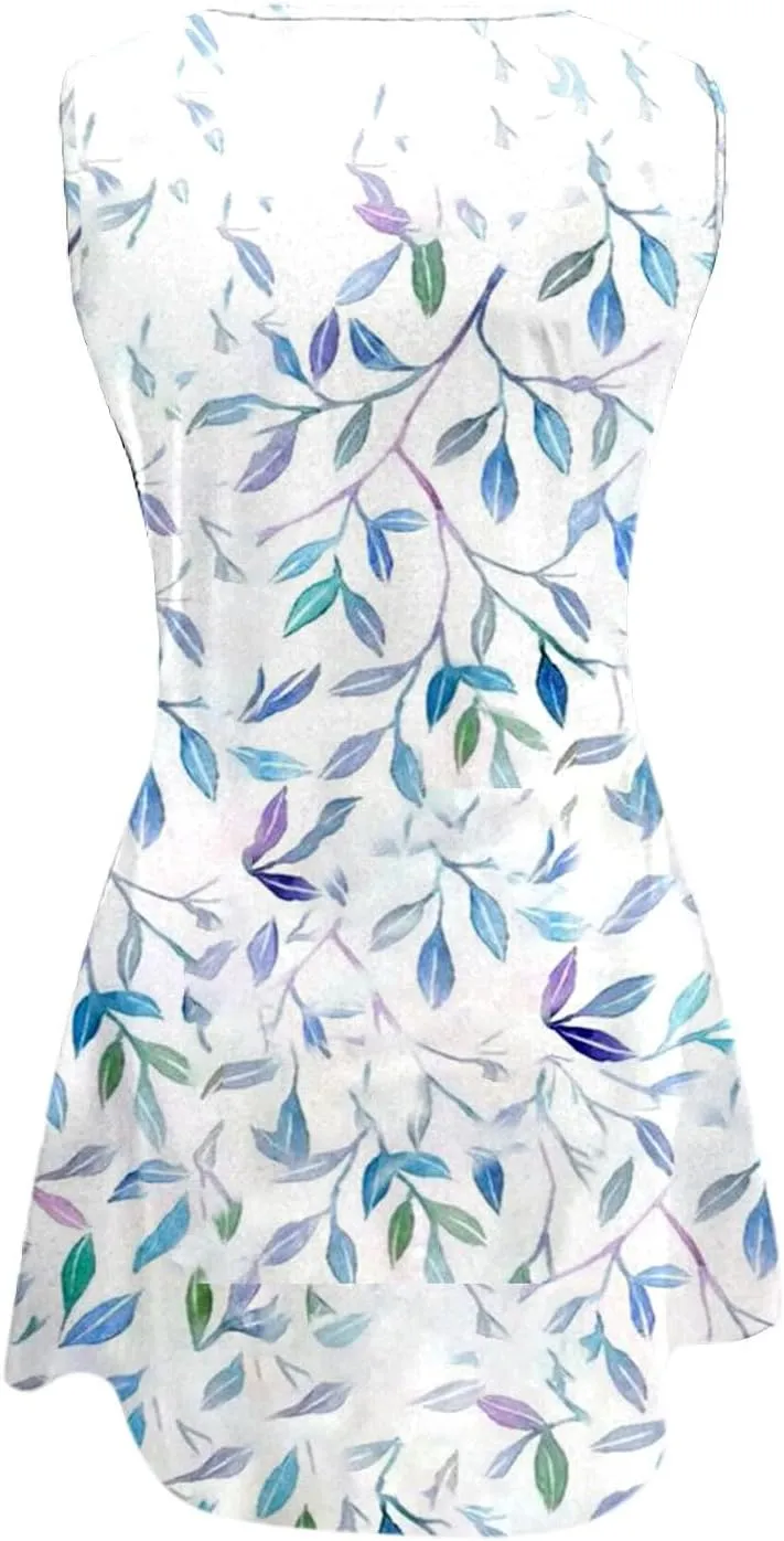 Plus Size Floral Dress Womens with Pockets Summer Casual Tank Dress Sleeveless Midi Beach Dress Cotton Dress Midi