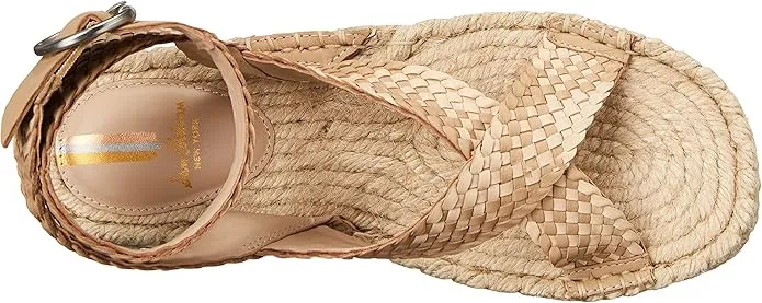 Sam Edelman Dakota Natural Squared Open Toe Ankle Strap Wedge Heeled Sandals