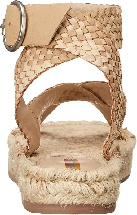 Sam Edelman Dakota Natural Squared Open Toe Ankle Strap Wedge Heeled Sandals