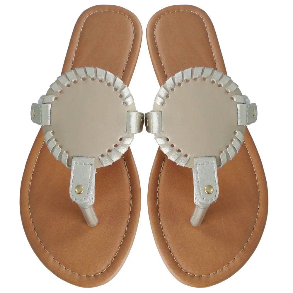 Sandals - Medallion - Embroidered