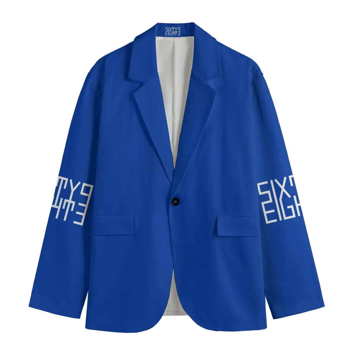 Sixty Eight 93 Logo White Men's Casual Flat Lapel Collar Blazer #28