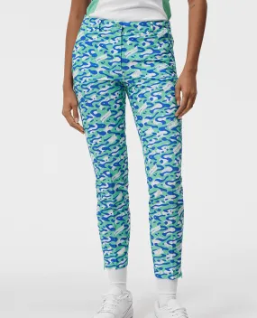 SIZE 12-14 - J.Lindeberg Pia Print Golf Pant 27.5'' Caldera Jade Cream