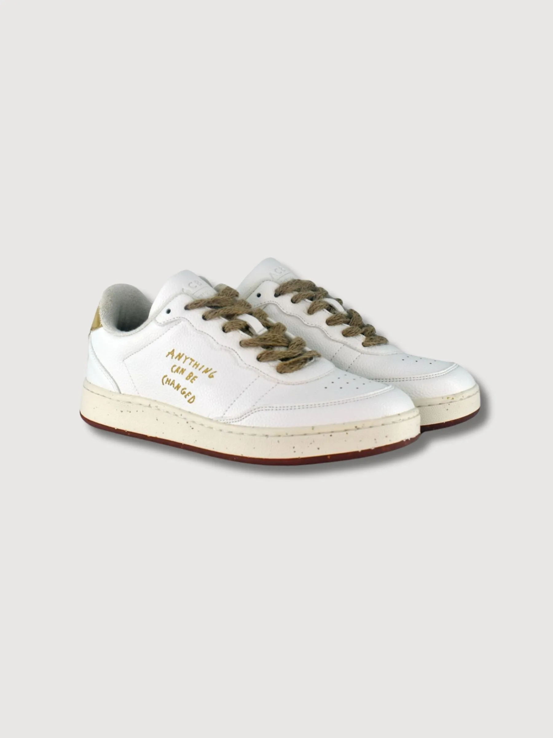 Sneakers Evergreen White-Gold Vegan Leather | ACBC