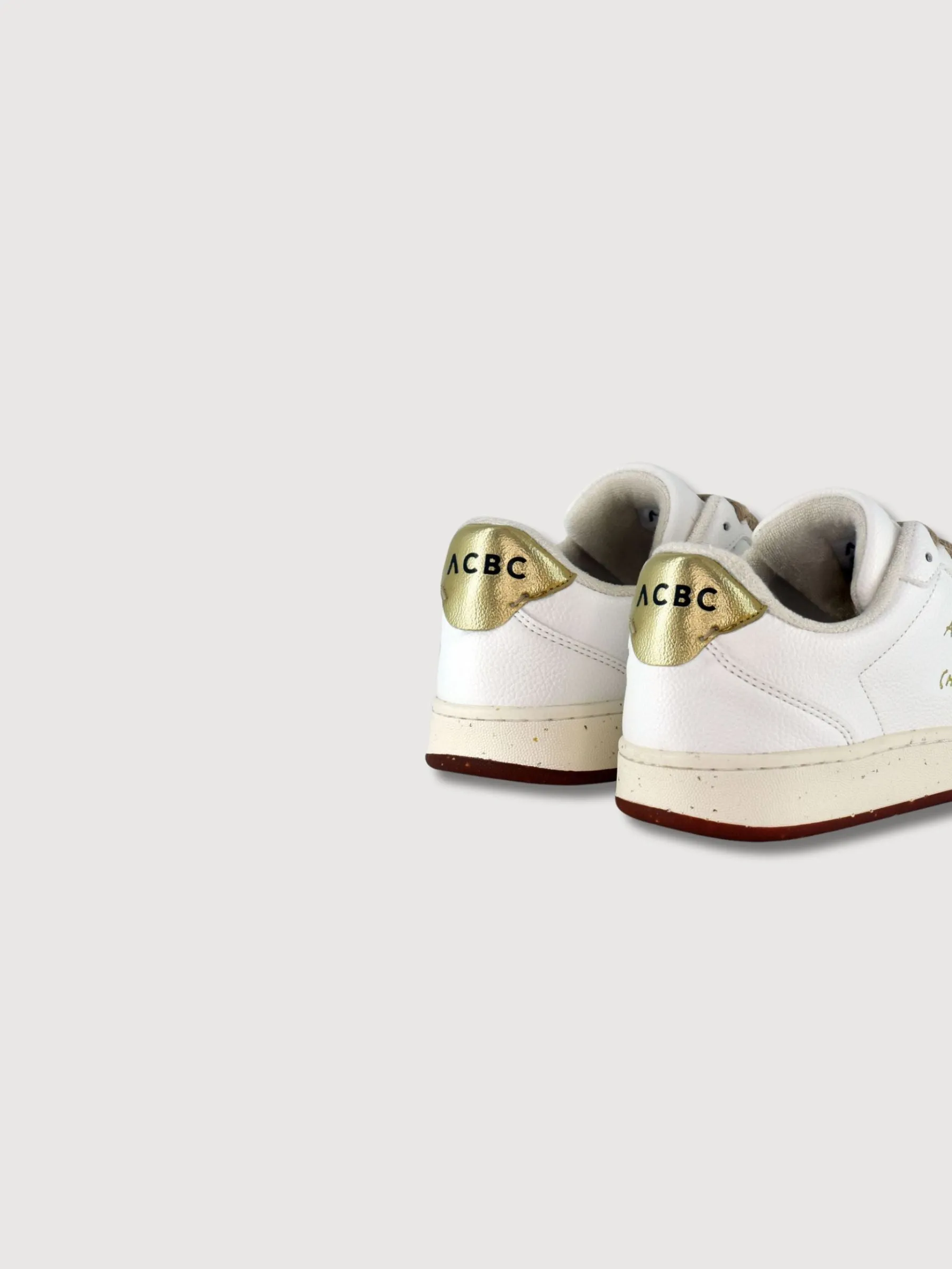 Sneakers Evergreen White-Gold Vegan Leather | ACBC