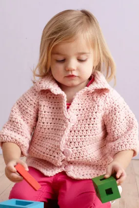 Soft Pink Crocheted Raglan Jacket Pattern