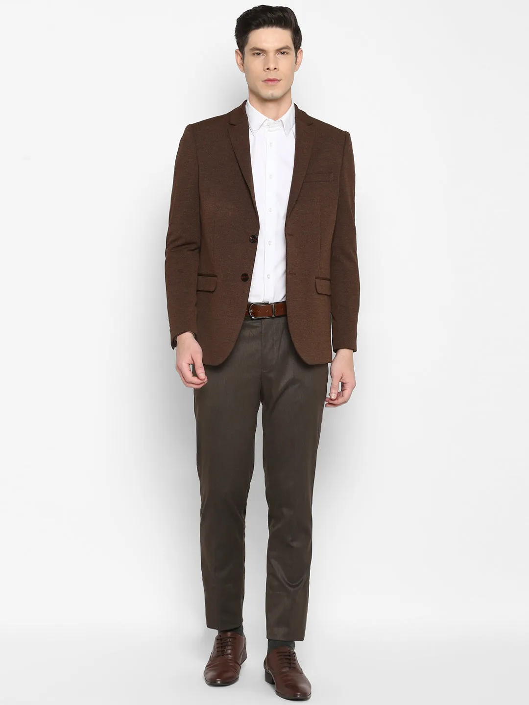 Solid Khaki Blazer for Men