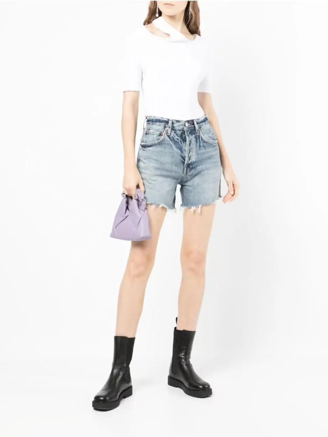 SperLucky Jeans for Women High Waisted Stretchy Short Jeans Loose Leg Denim Short Pants