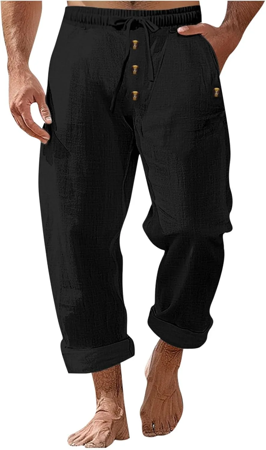 Summer Pants for Men 2025 Elastic Waist Drawstring Lightweight Casual Beach Pant Loose Fit Breathable Lounge Trousers