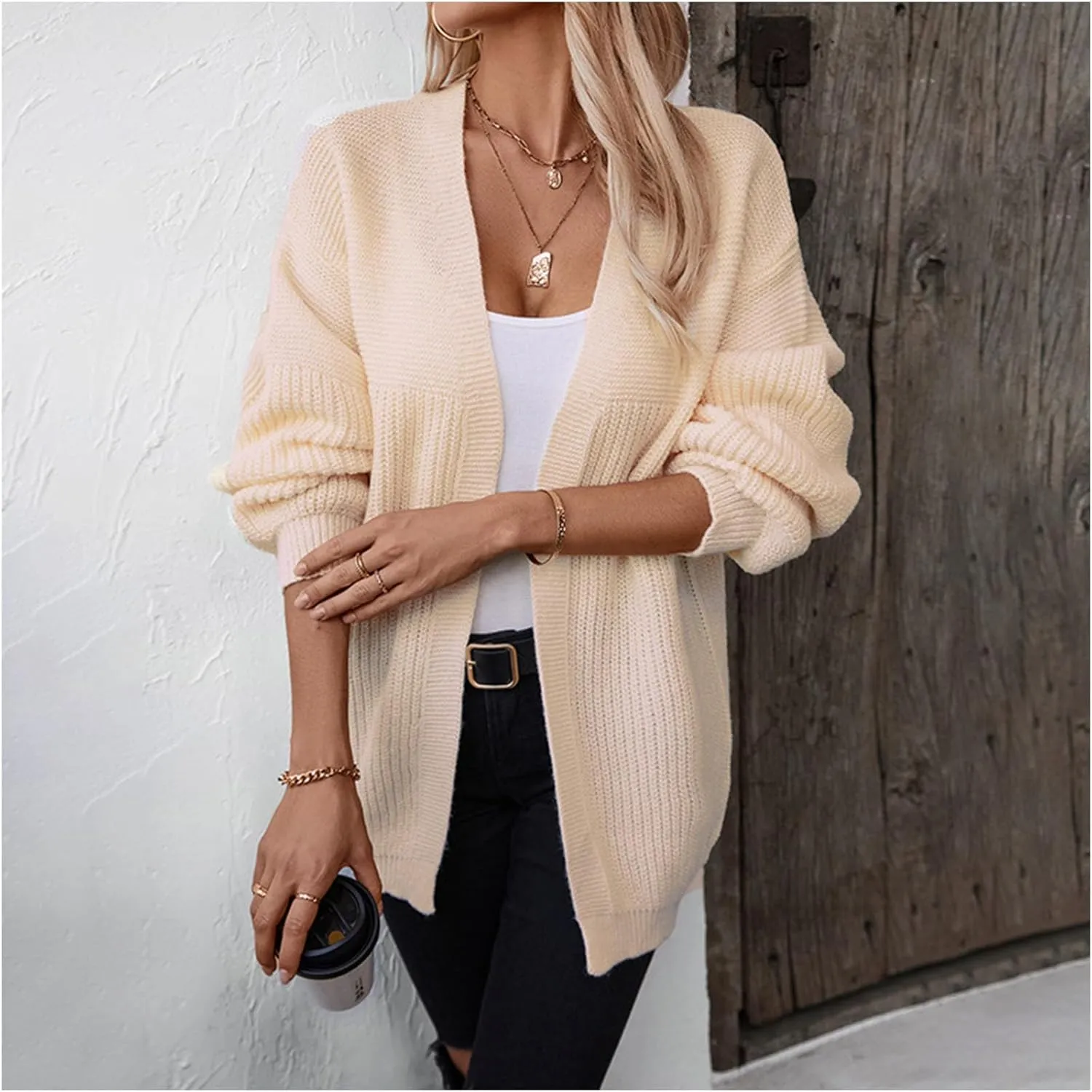Sweaters for Women Trendy Oversized Soft Knit Cardigan Sweater Long Sleeve Loose Casual Fall Winter Cardigans