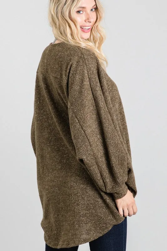 Ultra Soft Dolman Sleeve Cardigan - Olive