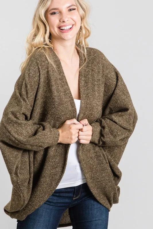 Ultra Soft Dolman Sleeve Cardigan - Olive