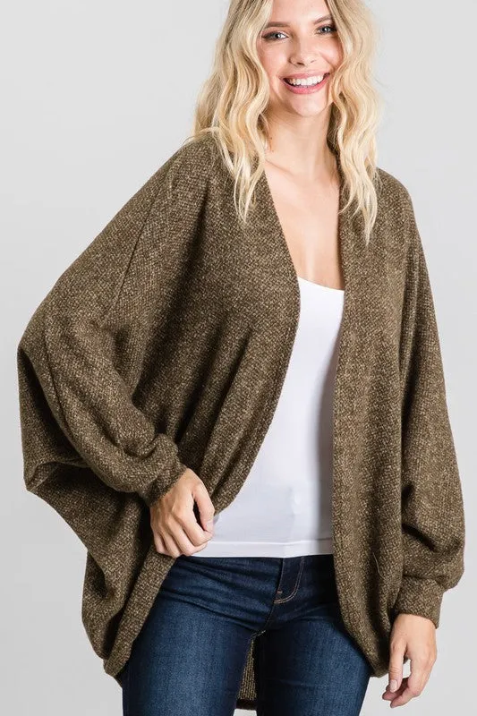 Ultra Soft Dolman Sleeve Cardigan - Olive