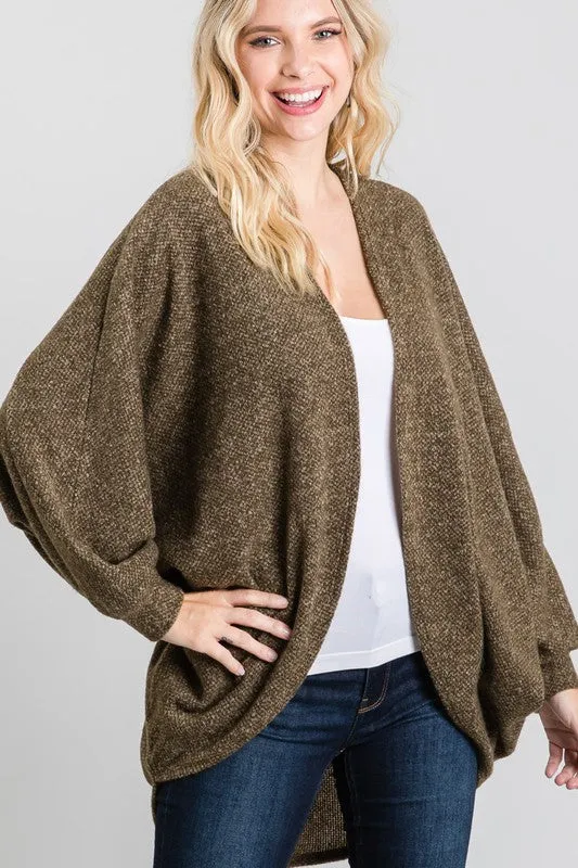Ultra Soft Dolman Sleeve Cardigan - Olive