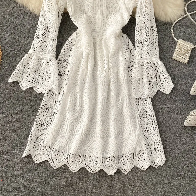 Vintage Dress, Boho Midi Dress, Lace Dress, Lucia White, Pink, Black and Red
