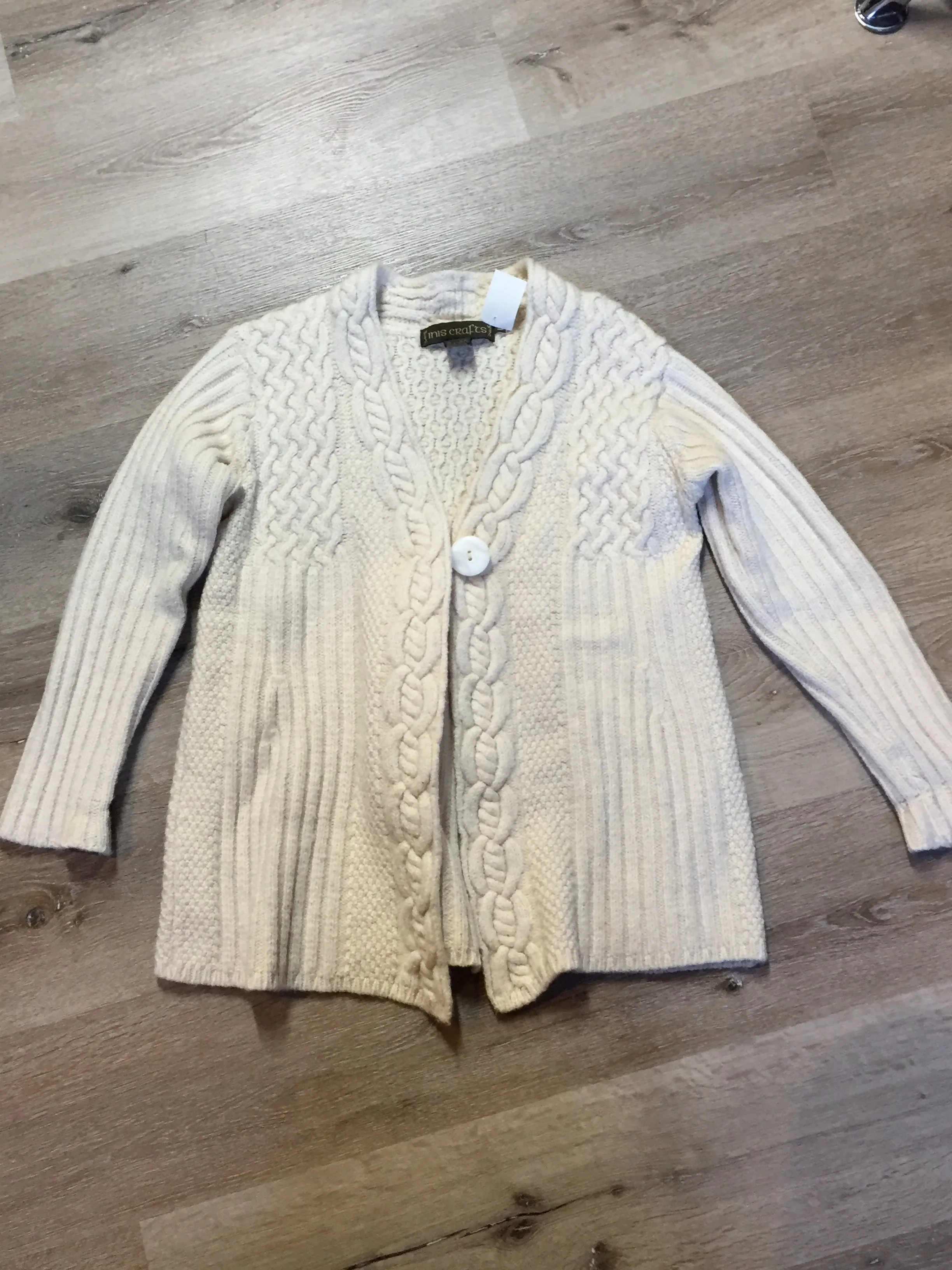 Vintage Inis Crafts 100 % Merino Wool Cardigan