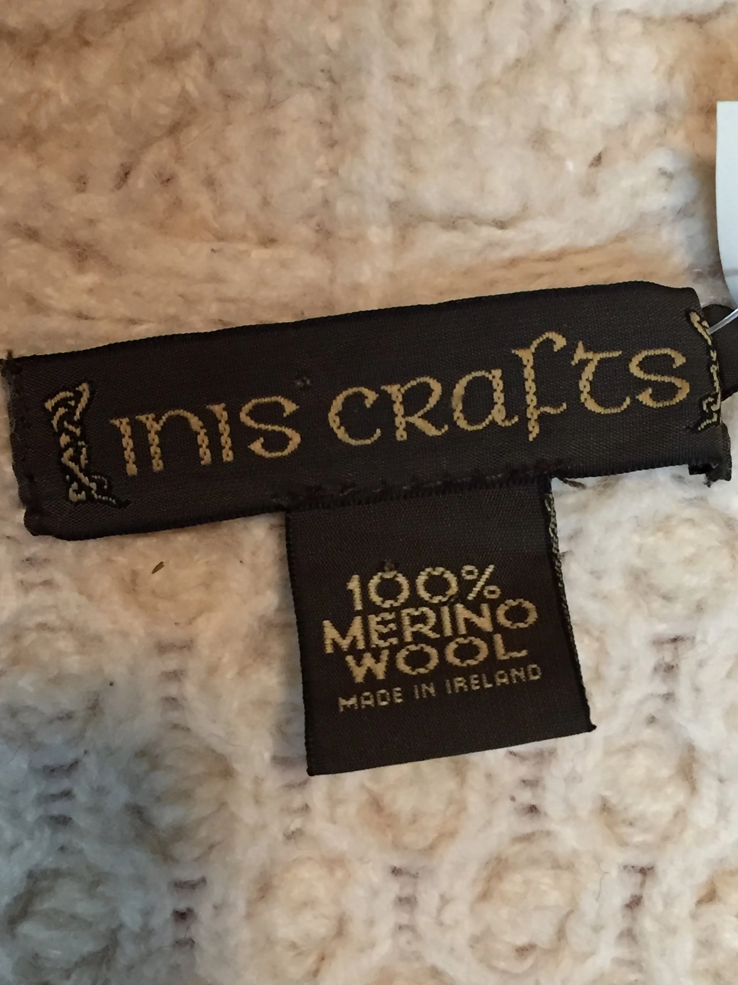 Vintage Inis Crafts 100 % Merino Wool Cardigan