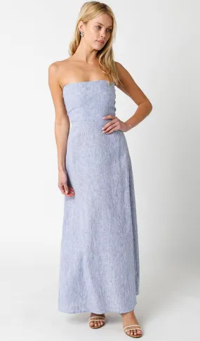 Winery Midi Dress Blue White