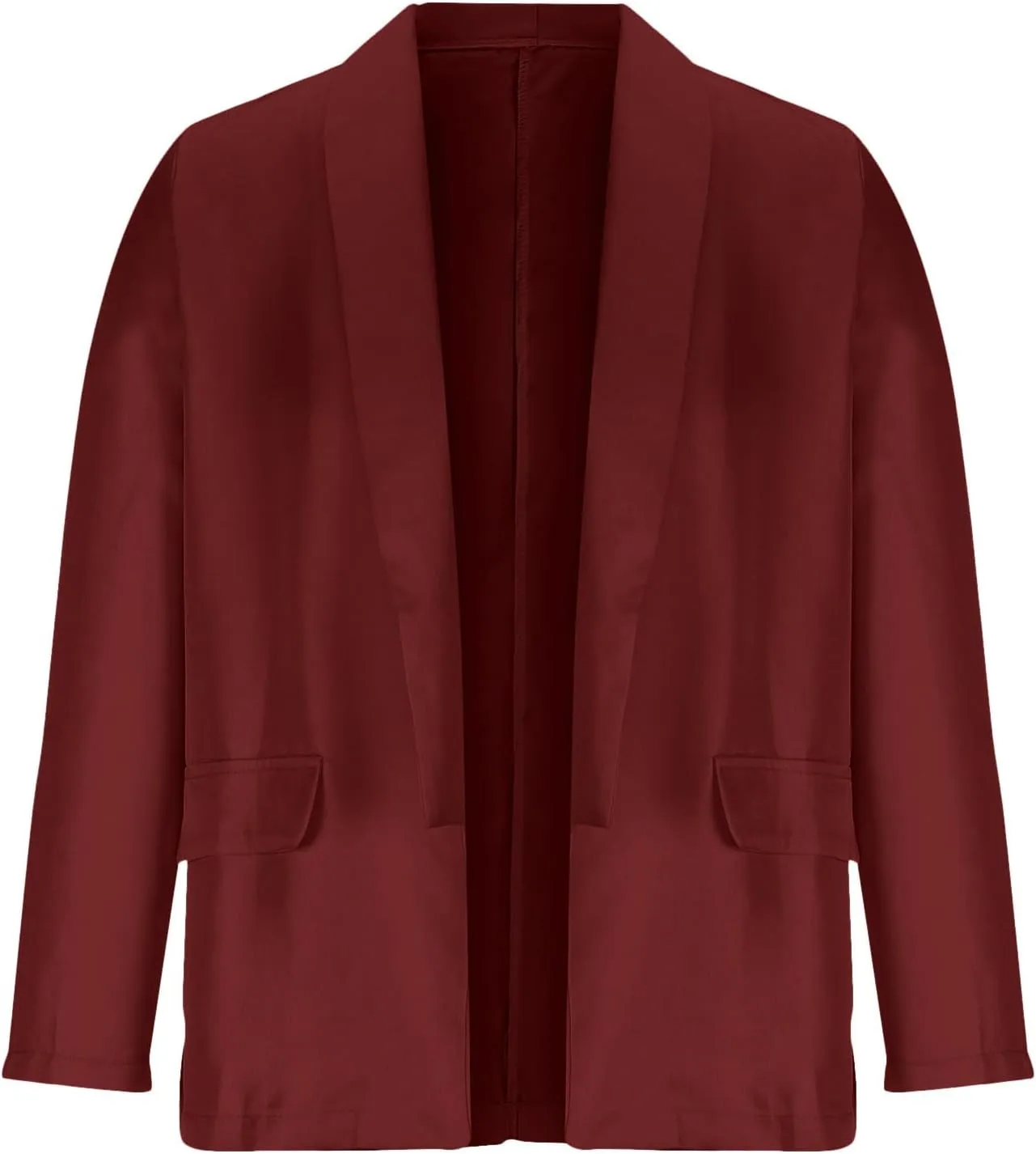 Women Long Sleeve Casual Work Jacket, Lightweight Comfy Business Blazer Open Front Notched Collar Formal Blazer Coat