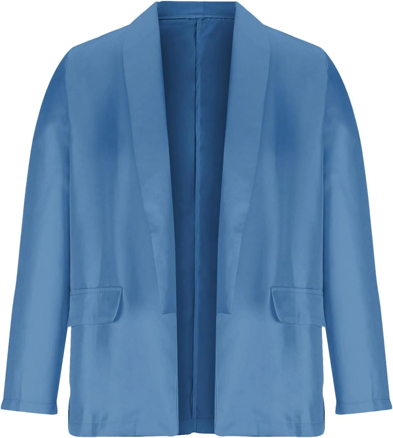 Women Long Sleeve Casual Work Jacket, Lightweight Comfy Business Blazer Open Front Notched Collar Formal Blazer Coat