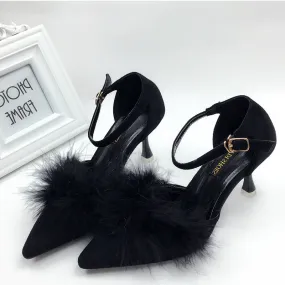 Women Strap Fur Sandle