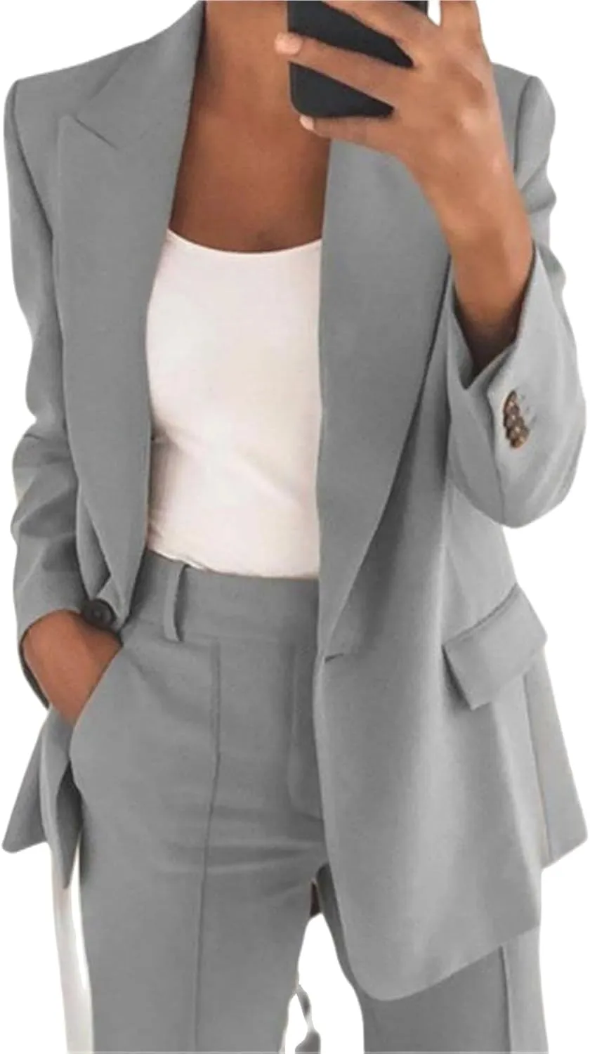 Womens Casual Blazers Business Casual Jackets Long Sleeve Open Front Work Office Blazer Suit Jacket Trendy Clothes