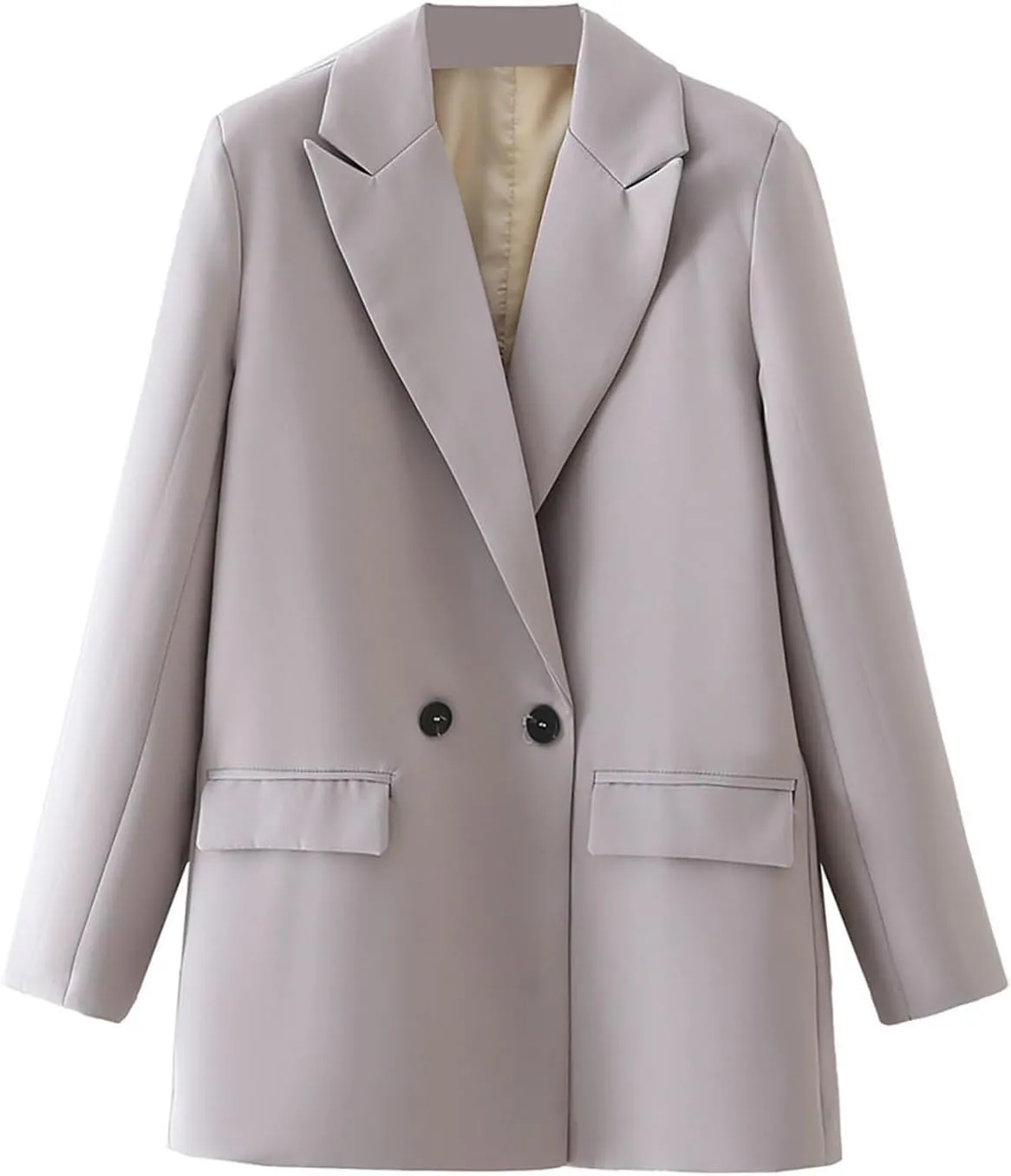 Womens Casual Boyfriend Oversized Shoulder Pads Blazer Button Down Long Sleeve Lapel Work Office Casual Blazer Jacket