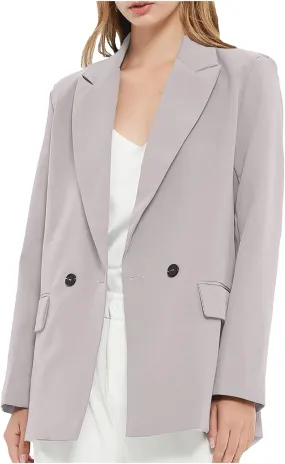 Womens Casual Boyfriend Oversized Shoulder Pads Blazer Button Down Long Sleeve Lapel Work Office Casual Blazer Jacket