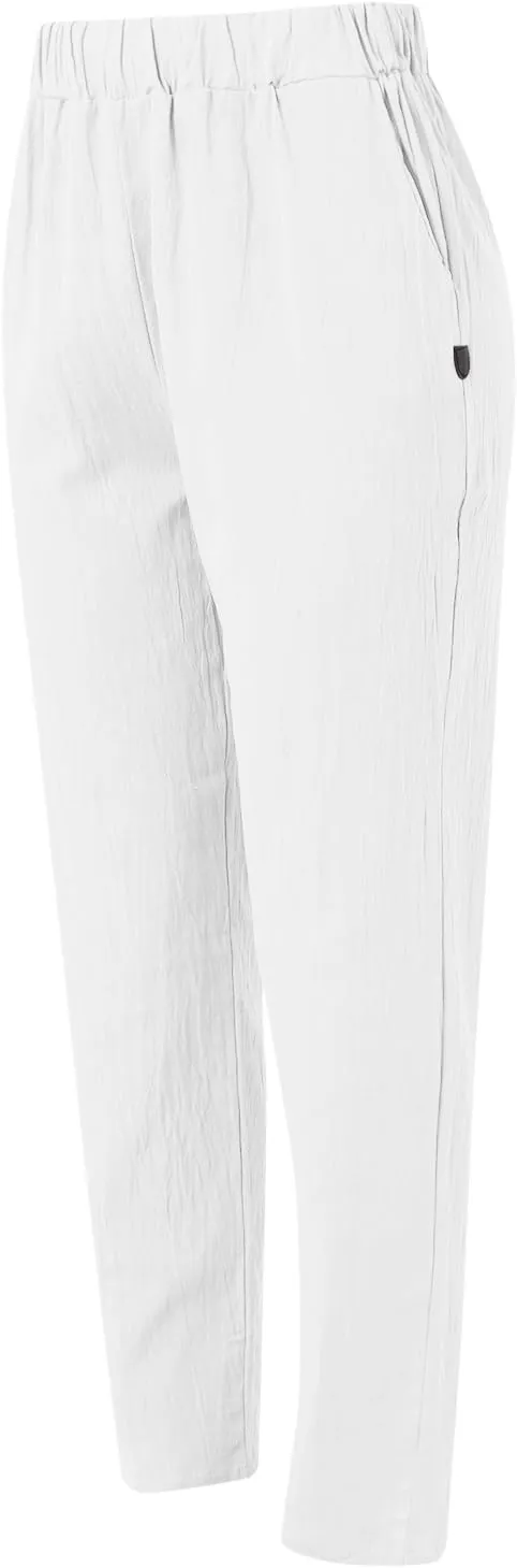 Women's Casual Pants Elastic Waist Trendy Pants Straight Leg Baggy Trousers with Pocket Sweatpants Trousers