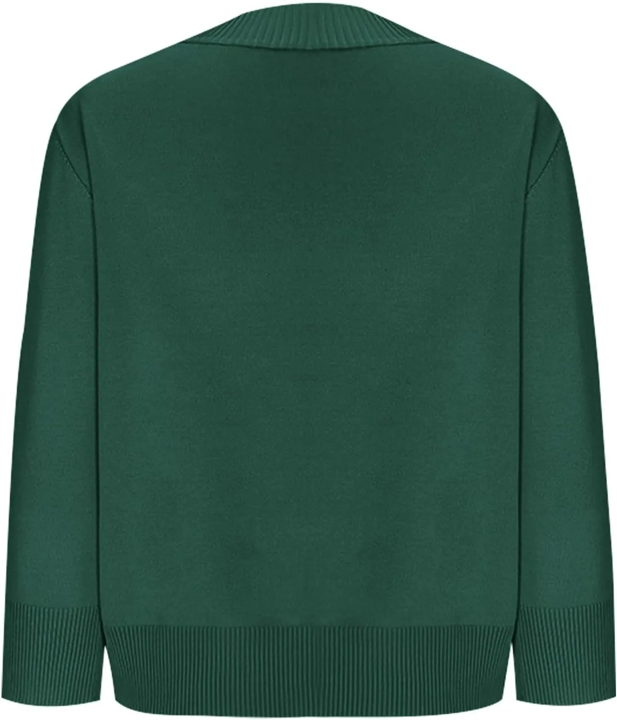 Women's Loose 3/4 Sleeve Cardigan Knitted Sweater Solid Color Cropped Tops Casual Soft Fall Blouse Outwear Coat