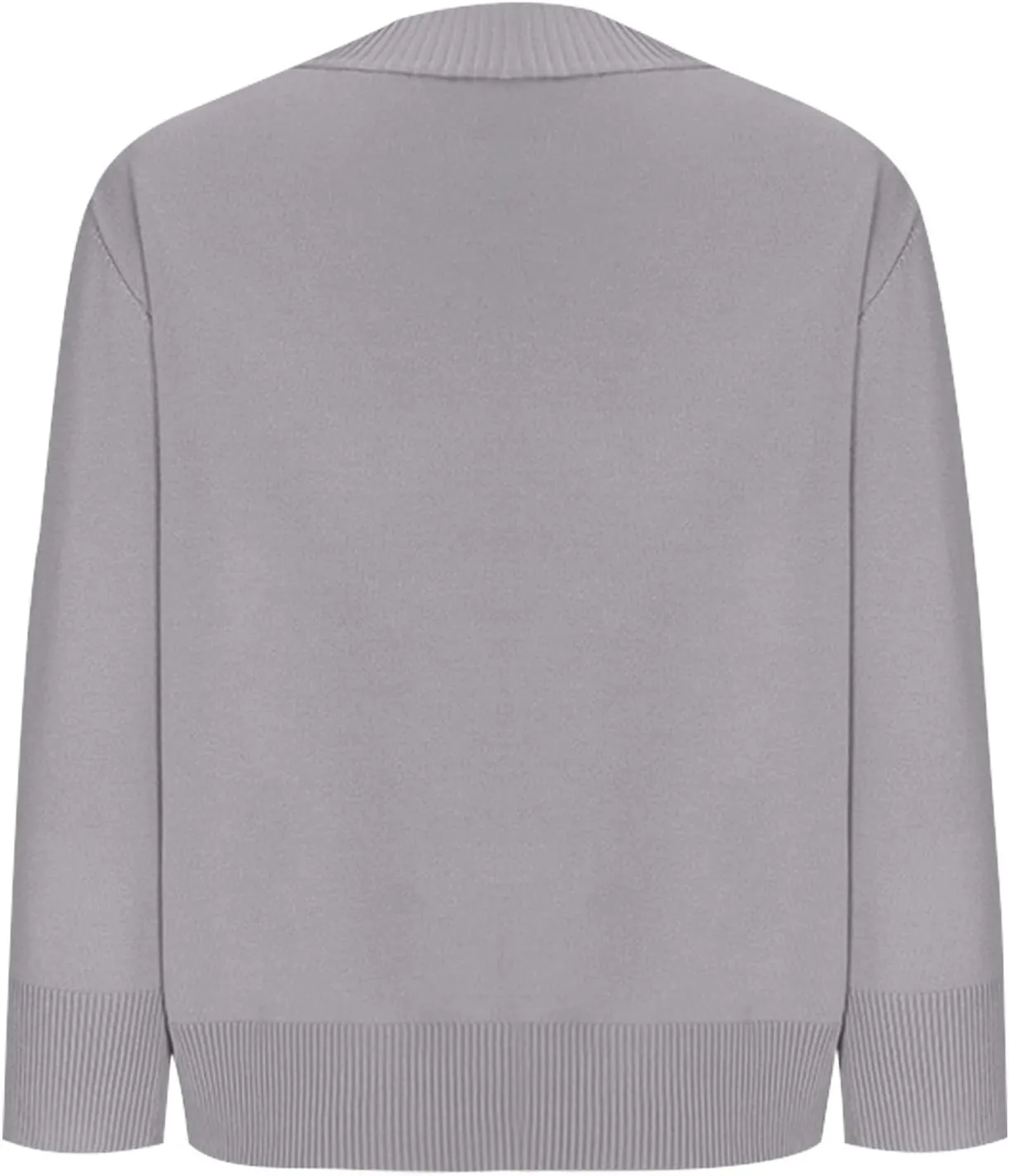 Women's Loose 3/4 Sleeve Cardigan Knitted Sweater Solid Color Cropped Tops Casual Soft Fall Blouse Outwear Coat
